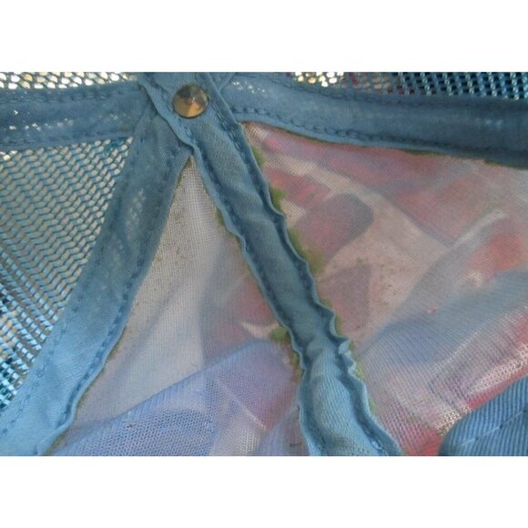 Skater Cap Vintage 1980s BLANK BLUE White Mesh trucker OSFA - Picture 5 of 8